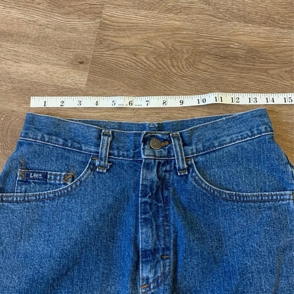 Vintage Dark Wash Lee High Waisted Mom Shorts - Picture 7 of 9